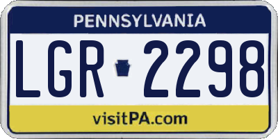 PA license plate LGR2298