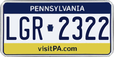 PA license plate LGR2322