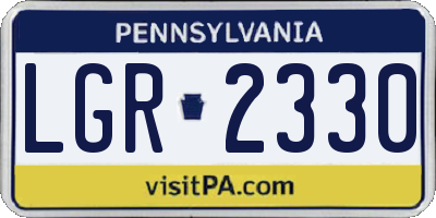 PA license plate LGR2330