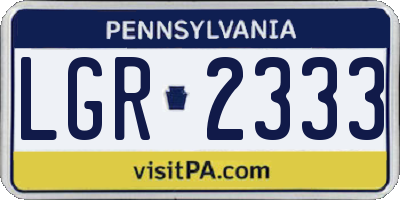 PA license plate LGR2333
