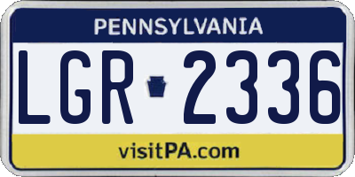 PA license plate LGR2336