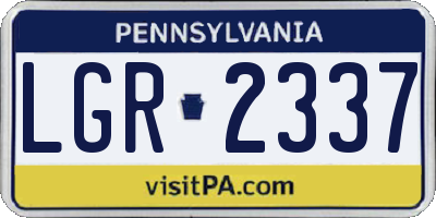 PA license plate LGR2337
