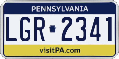 PA license plate LGR2341