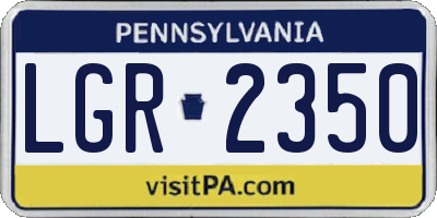 PA license plate LGR2350