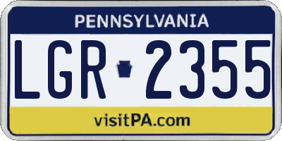 PA license plate LGR2355