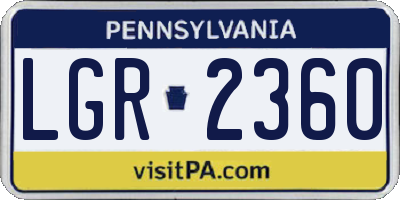 PA license plate LGR2360