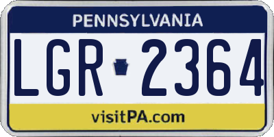 PA license plate LGR2364