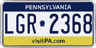 PA license plate LGR2368