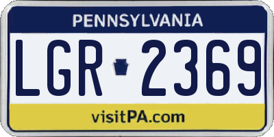 PA license plate LGR2369
