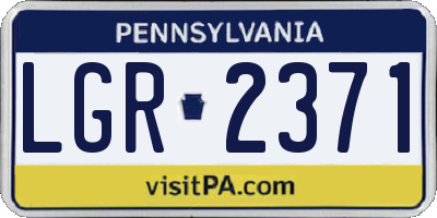 PA license plate LGR2371
