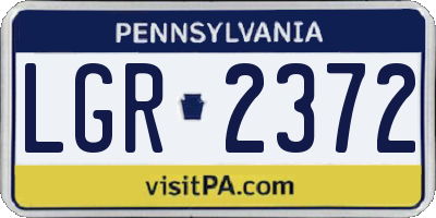 PA license plate LGR2372