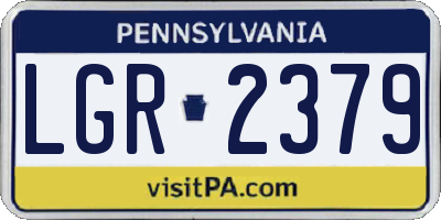 PA license plate LGR2379