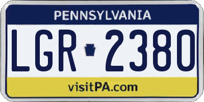 PA license plate LGR2380