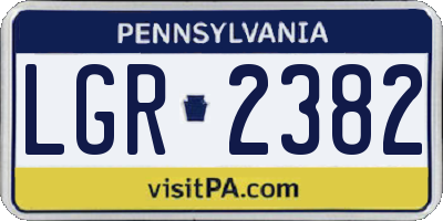 PA license plate LGR2382