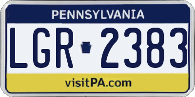 PA license plate LGR2383