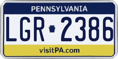 PA license plate LGR2386