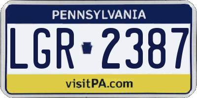 PA license plate LGR2387
