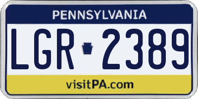 PA license plate LGR2389