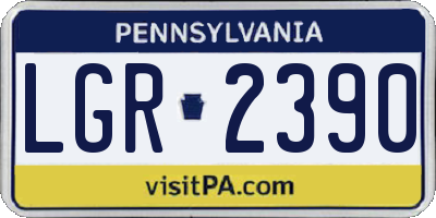 PA license plate LGR2390