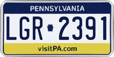 PA license plate LGR2391