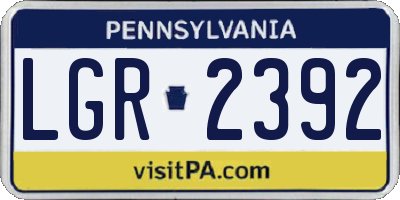 PA license plate LGR2392
