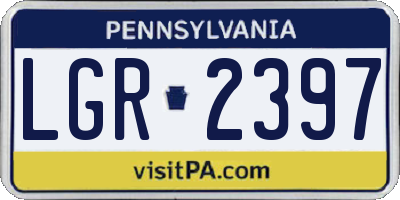 PA license plate LGR2397