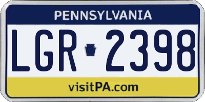 PA license plate LGR2398