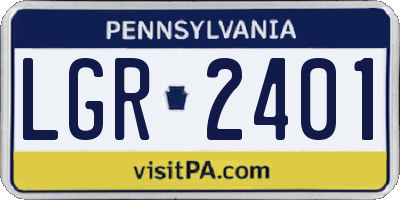 PA license plate LGR2401