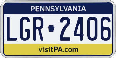 PA license plate LGR2406