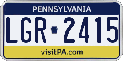 PA license plate LGR2415