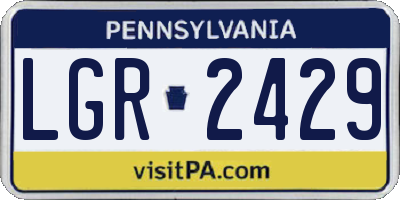PA license plate LGR2429