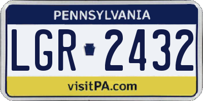PA license plate LGR2432