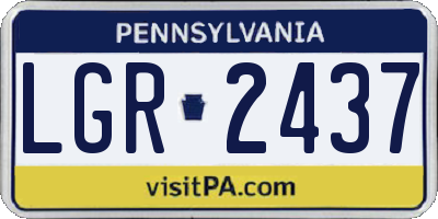 PA license plate LGR2437