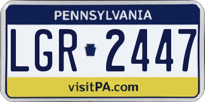 PA license plate LGR2447