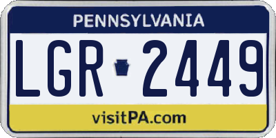 PA license plate LGR2449