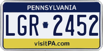 PA license plate LGR2452