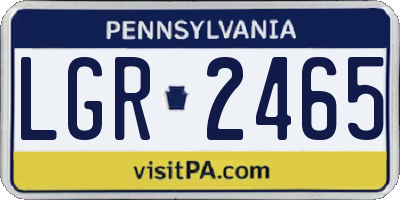 PA license plate LGR2465