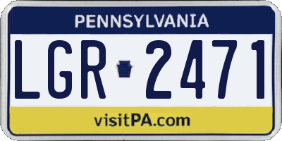 PA license plate LGR2471