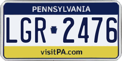 PA license plate LGR2476