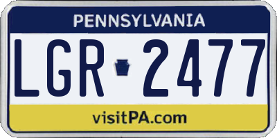 PA license plate LGR2477