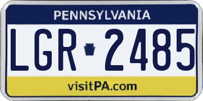 PA license plate LGR2485