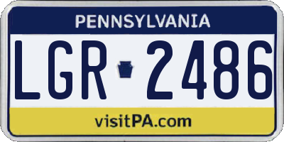 PA license plate LGR2486
