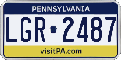 PA license plate LGR2487