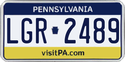 PA license plate LGR2489