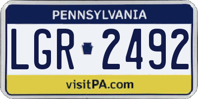 PA license plate LGR2492