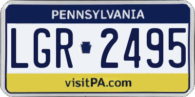 PA license plate LGR2495
