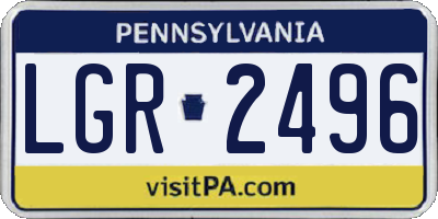 PA license plate LGR2496