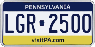 PA license plate LGR2500