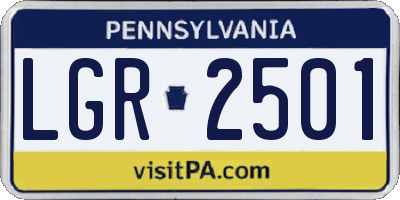 PA license plate LGR2501