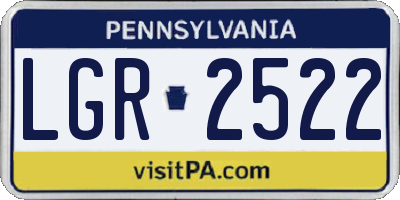 PA license plate LGR2522